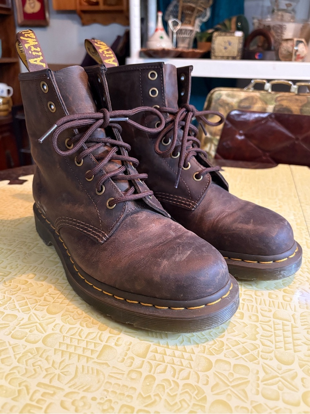 Dr. Martens Brown Leather Lace-Up Ankle Boots